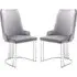 Burma Dining Chairs with Steel Frame - Silver, PU Leather