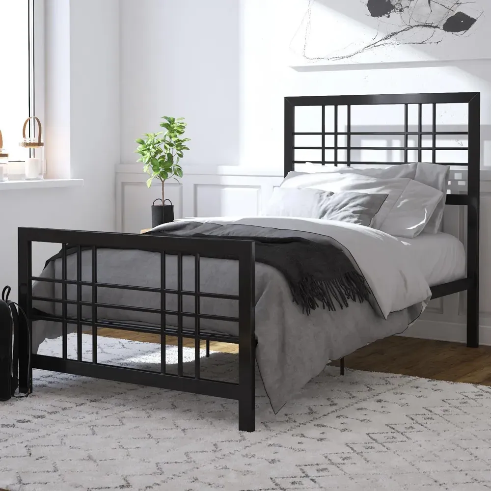 Burma Single Bed Frame - Black, Metal product