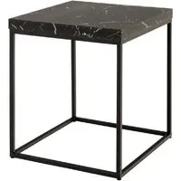 Burnaby Square Coffee Table - Black Marble Effect, Wood