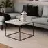 Burnaby Square Coffee Table - White Marble Effect, Wood