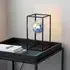 Burnet Iridescent Glass Table Lamp with Open Frame - Black
