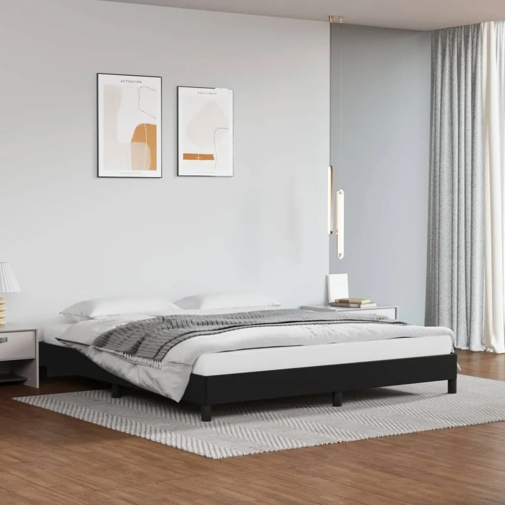 Burton Super King Size Bed Frame - Black, Faux Leather image