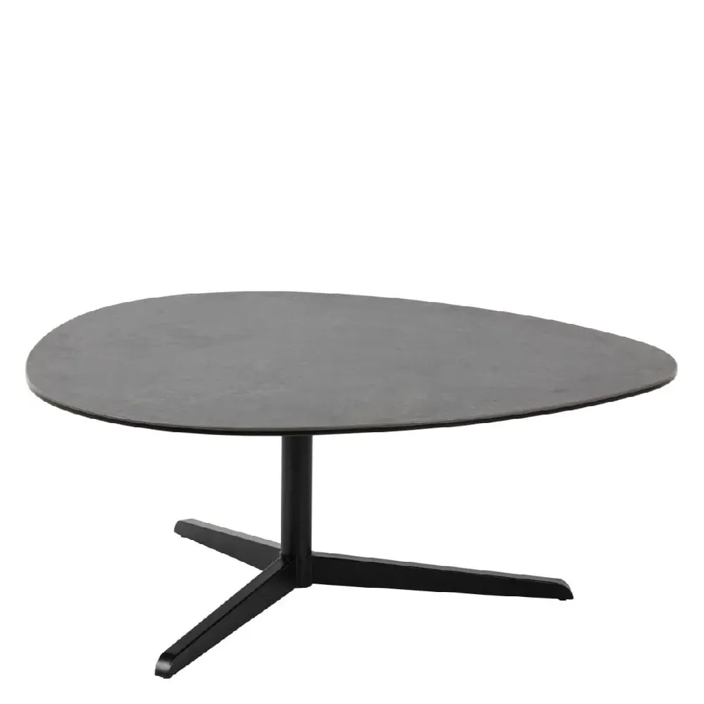 Burwell Large Coffee Table with Metal Base - Black, Ceramic image
