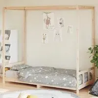 Burwell Single Bed Frame with Canopy - Natural, Pine