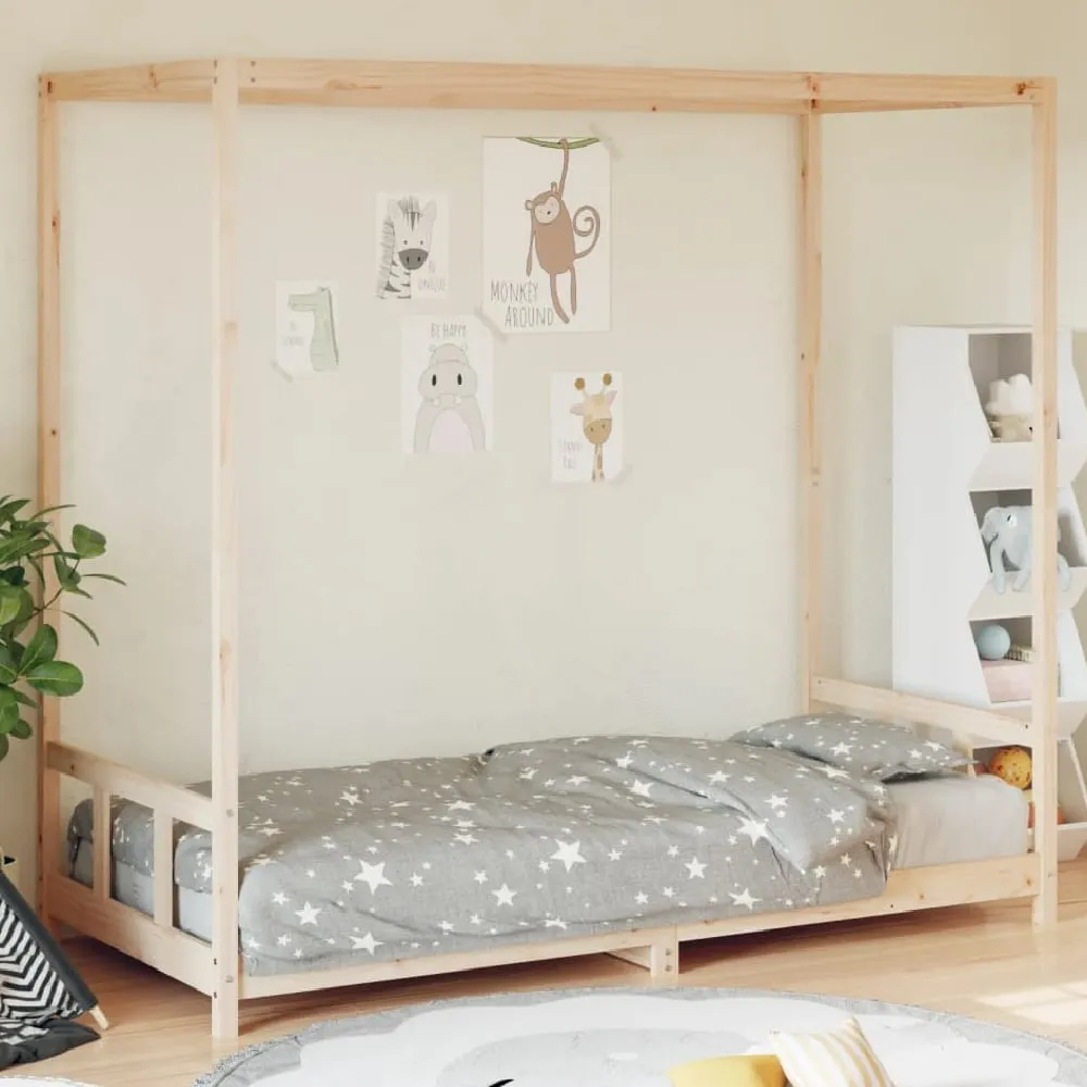 Burwell Single Bed Frame with Canopy - Natural, Pine