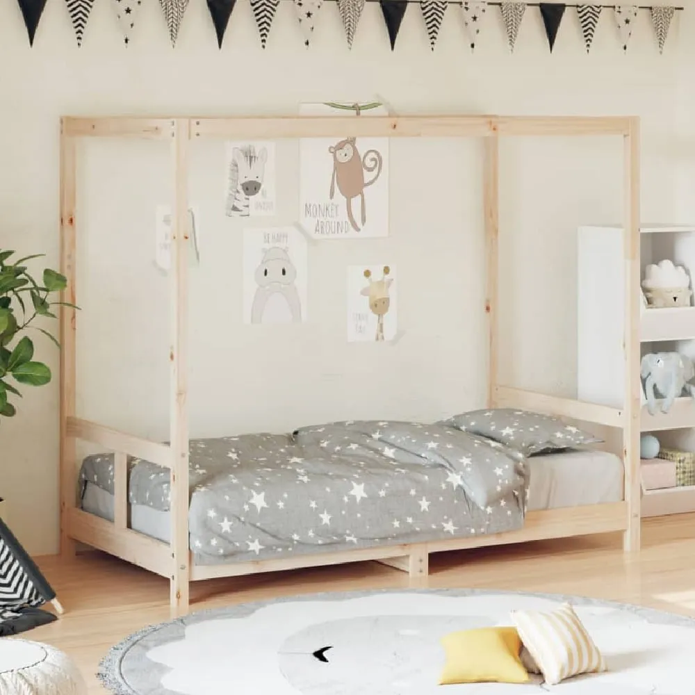 Burwell Single Bed Frame with Canopy - Natural, Pine