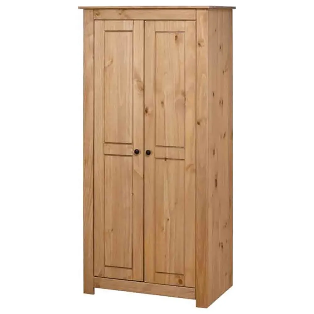 Bury 2-Door Wardrobe - Brown, Pine Wood image