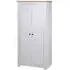 Bury 2-Door Wardrobe - White, Pine Wood