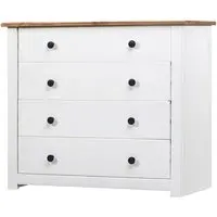 Bury 4-Drawer Chest - White, Pine Wood
