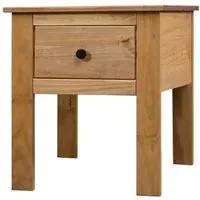 Bury Bedside Cabinet with Drawer - Brown, Pine Wood