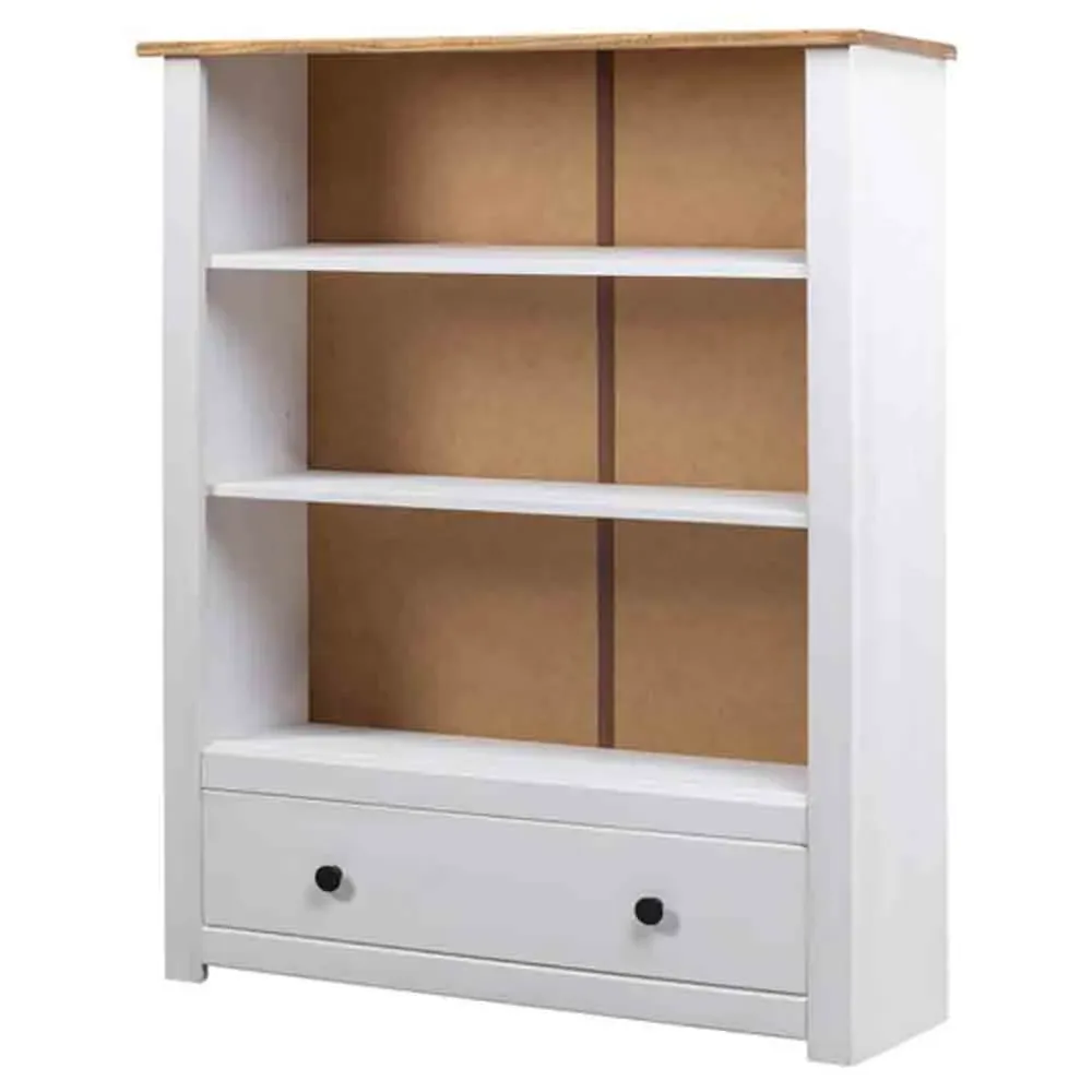 Bury Bookcase with Door - White, Pine Wood image