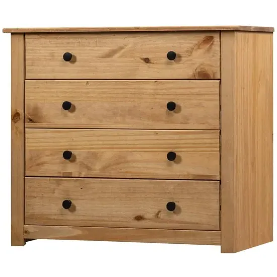 Bury Chest of 4 Drawers - Brown, Pine Wood