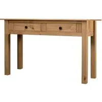 Bury Console Table with 2 Drawers - Brown, Pine Wood