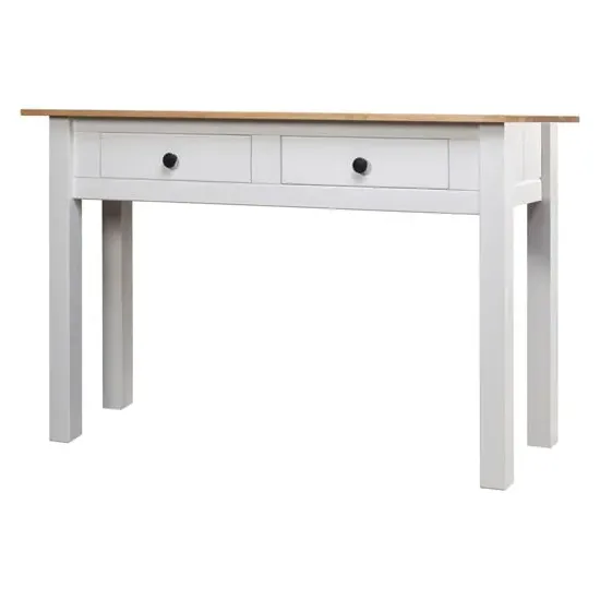 Bury Console Table with 2 Drawers - White, Pine Wood image