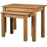 Bury Nest of 2 Tables - Brown, Pine Wood
