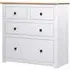 Bury Tall Chest of 4 Drawers - White, Pine Wood