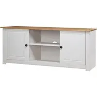 Bury TV Stand with 2 Doors - White, Pinewood