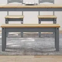 Bury Wooden Dining Bench - Grey, Pine