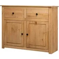 Bury Wooden Sideboard with 2 Doors 2 Drawers - Brown, Pine