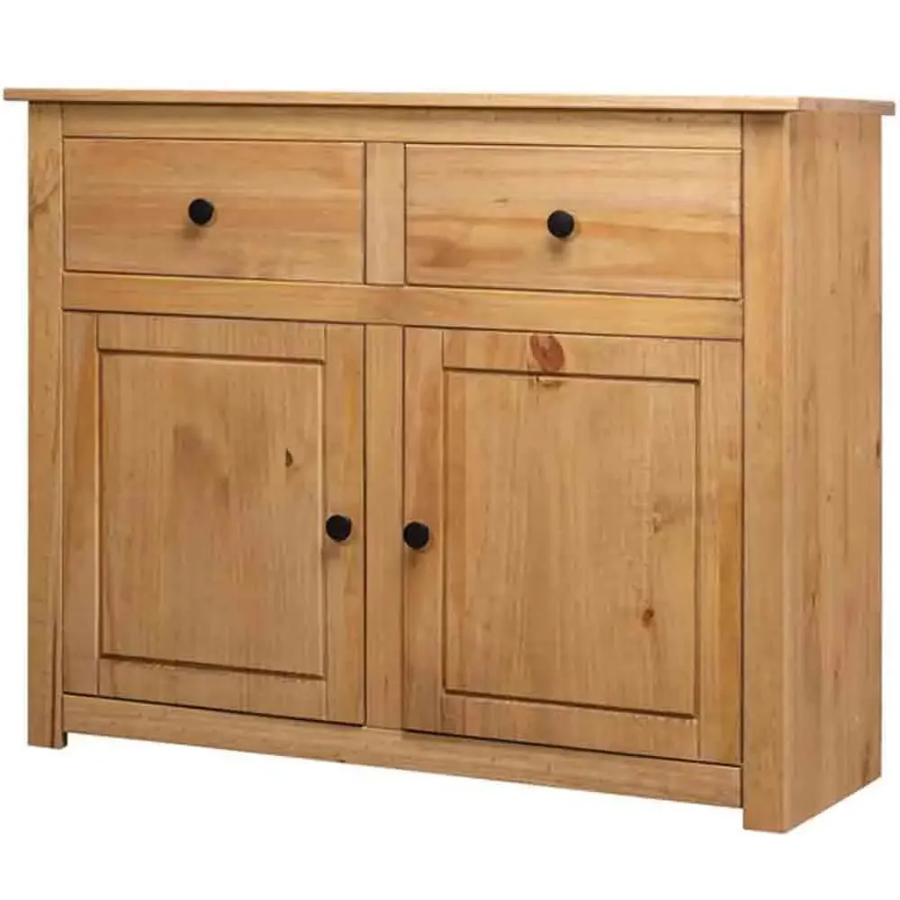 Bury Wooden Sideboard with 2 Doors 2 Drawers - Brown, Pine image