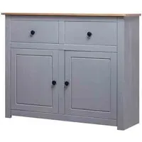 Bury Wooden Sideboard with 2 Doors 2 Drawers - Grey, Pine
