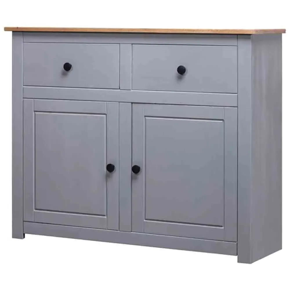 Bury Wooden Sideboard with 2 Doors 2 Drawers - Grey, Pine image