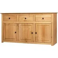 Bury Wooden Sideboard with 3 Doors 3 Drawers - Brown, Pine