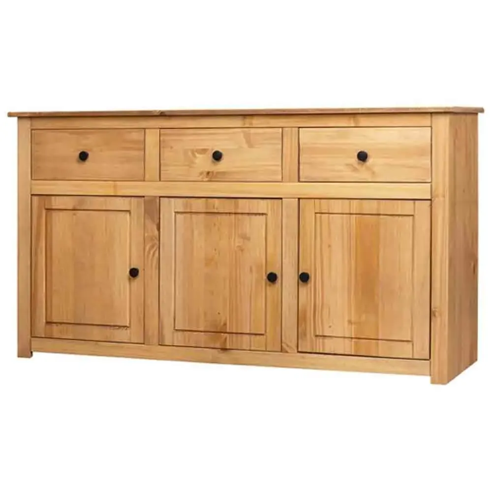 Bury Wooden Sideboard with 3 Doors 3 Drawers - Brown, Pine