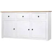 Bury Wooden Sideboard with 3 Doors 3 Drawers - White, Pine