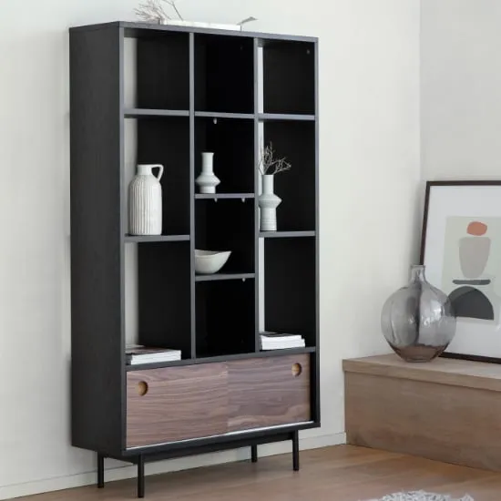 Busby Display Cabinet - Black, Walnut