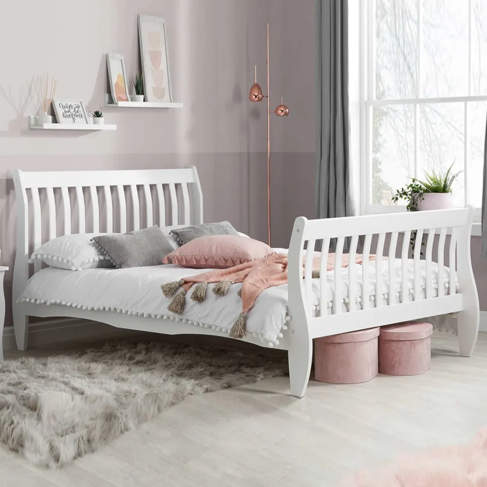 Bushnell Double Bed Frame - White, Wood