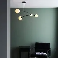 Butte 3 Lights Pendant Light - White, Glass