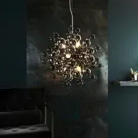 Butte Pendant Ceiling Light - Chrome, Smoked Glass