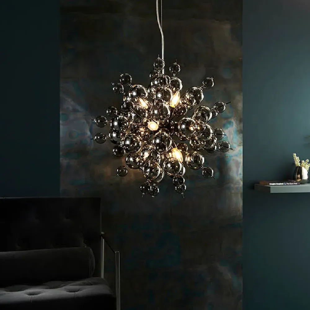 Butte Pendant Ceiling Light - Chrome, Smoked Glass image