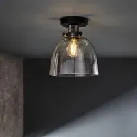 Butte Tinted Glass Shade Ceiling Light - Black Chrome