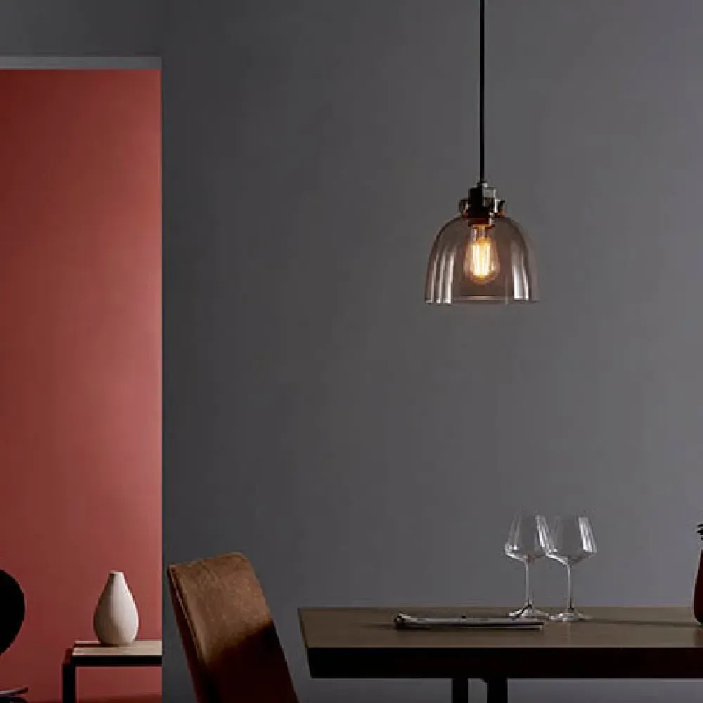 Butte Tinted Glass Shade Ceiling Light - Grey