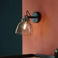 Butte Tinted Glass Shade Wall Light - Black Chrome