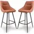 Buxton Bar Chairs - Brick, Fabric