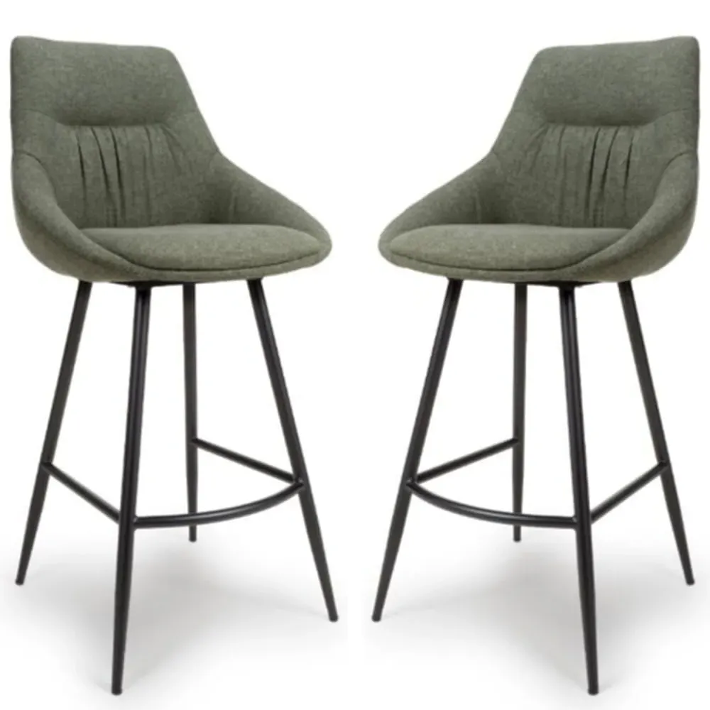 Buxton Bar Chairs Set of 2 with Swivel - Sage, Fabric image