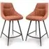 Buxton Counter Bar Chairs - Brick, Fabric