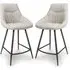 Buxton Counter Bar Chairs Pair - Natural, Fabric