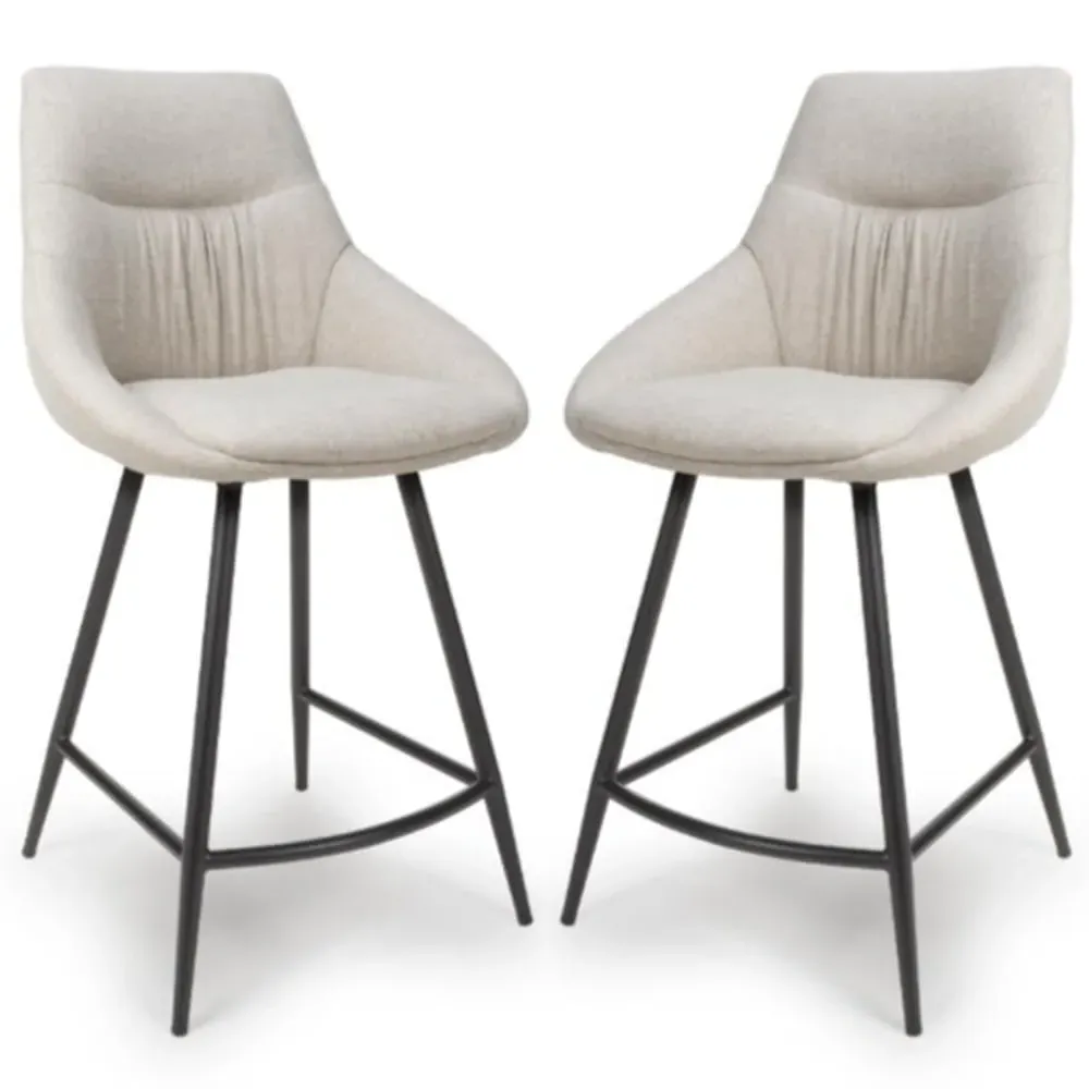 Buxton Counter Bar Chairs Pair - Natural, Fabric image