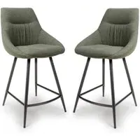 Buxton Counter Bar Chairs - Sage, Fabric