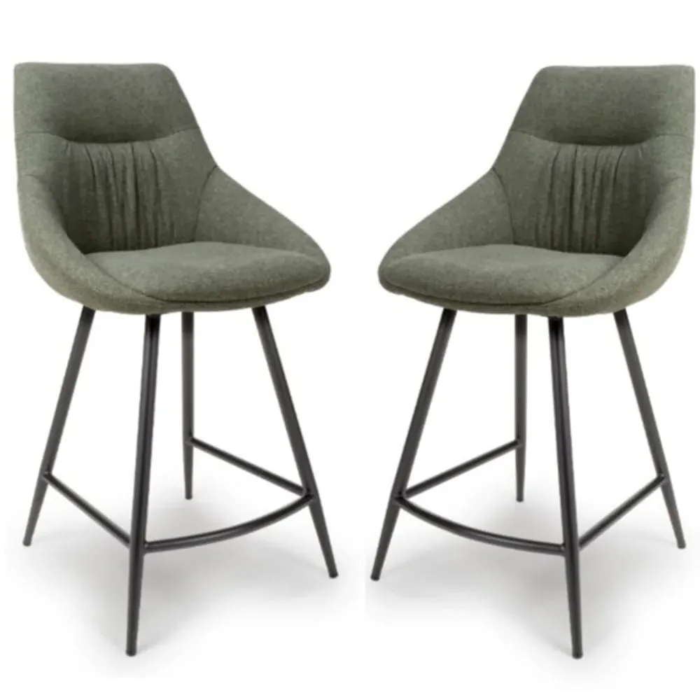 Buxton Counter Bar Chairs - Sage, Fabric image