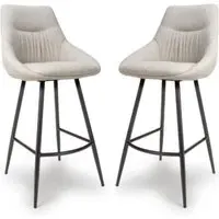 Buxton Swivel Bar Chairs Set of 2 - Natural, Fabric