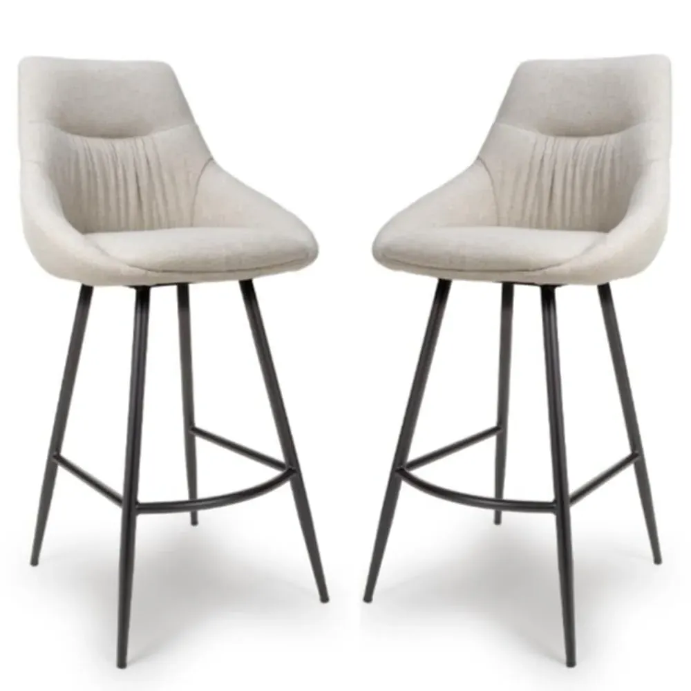 Buxton Swivel Bar Chairs Set of 2 - Natural, Fabric image