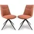 Buxton Swivel Dining Chairs - Brick, Fabric