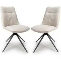 Buxton Swivel Dining Chairs Set of 2 - Natural, Fabric