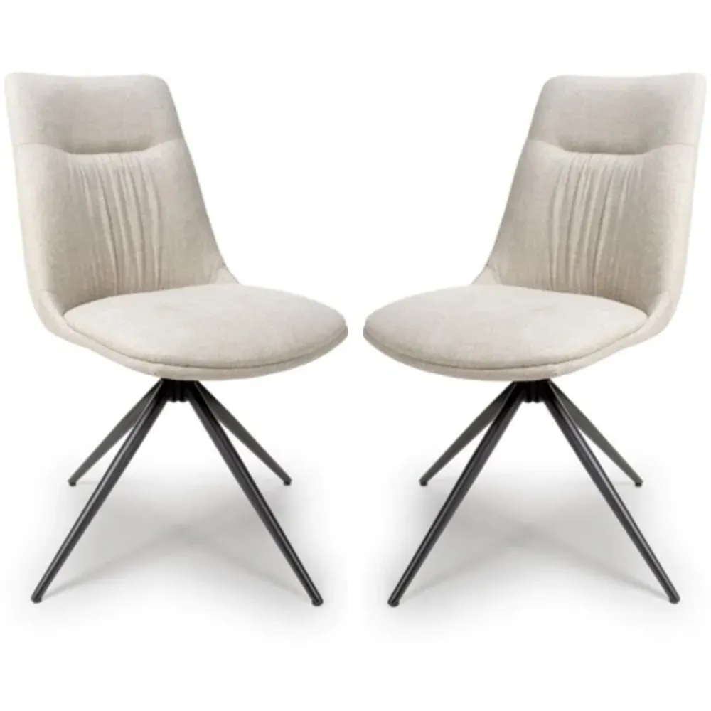 Buxton Swivel Dining Chairs Set of 2 - Natural, Fabric image