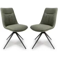 Buxton Swivel Dining Chairs Set of 2 - Sage, Fabric